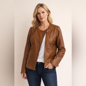 Mauritius Saena Leather Jacket size 16 NWOT
